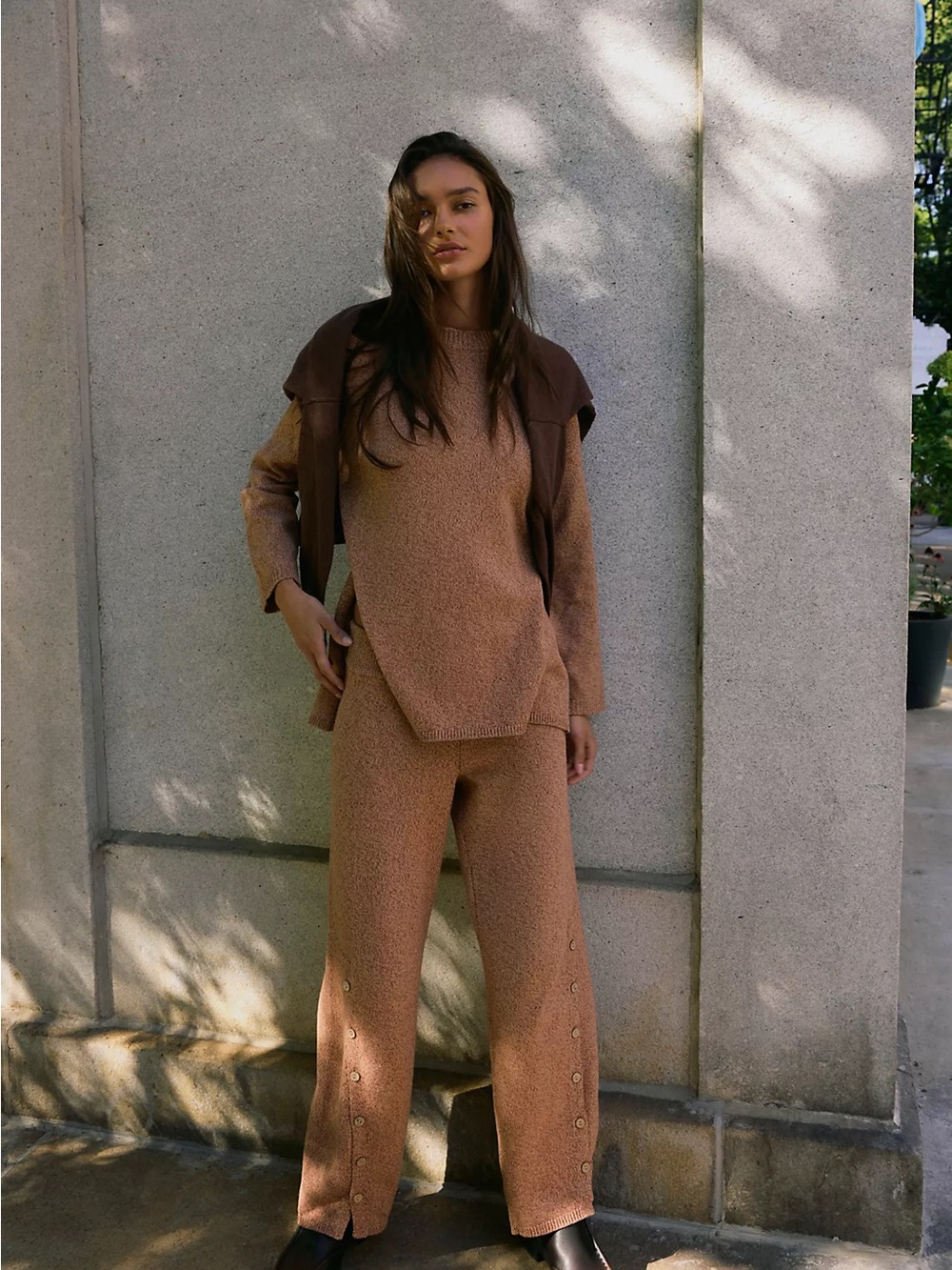 Free People Button Up Sweater Set